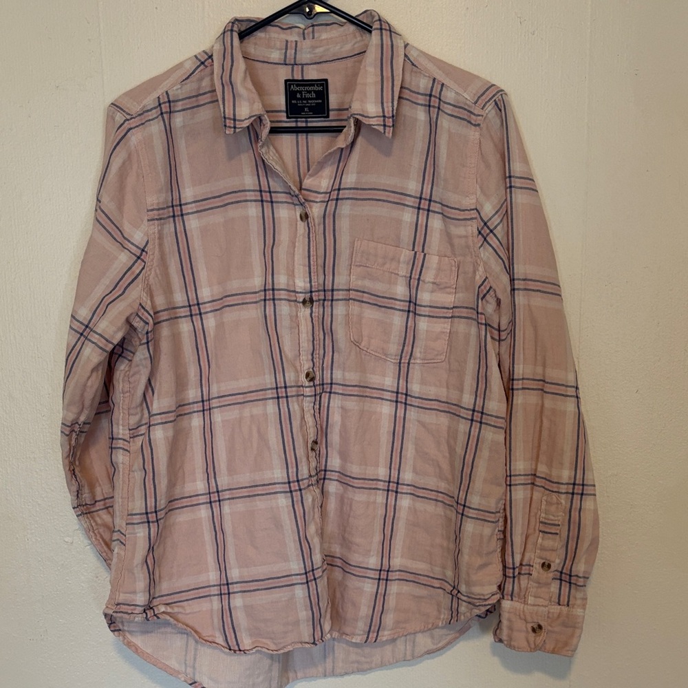 Abercrombie & Fitch Light Pink Plaid Shirt